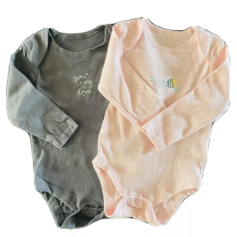 9-12 month Long sleeve bodysuits bundle of two